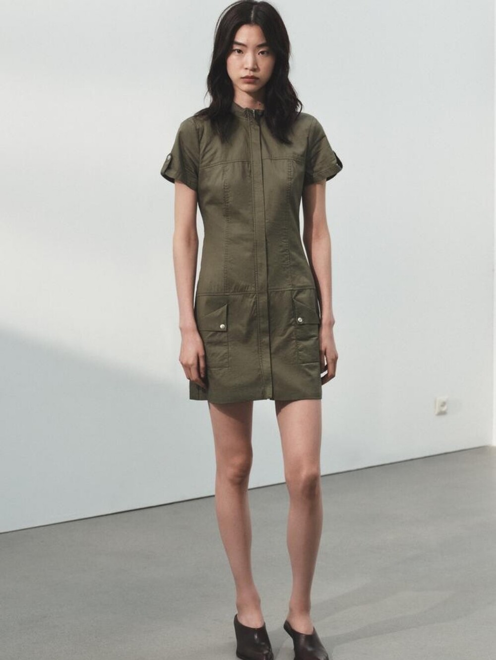 Olive TRENCH COAT DRESS WITH POCKETS